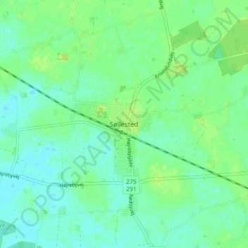 Søllested topographic map, elevation, terrain