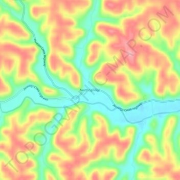 North Springs topographic map, elevation, terrain