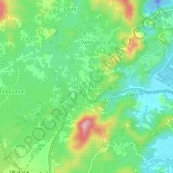 Bugas-bugas topographic map, elevation, terrain