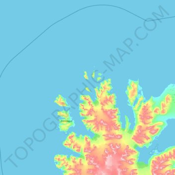 Fugløya topographic map, elevation, terrain