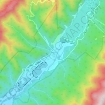 Sunrise topographic map, elevation, terrain