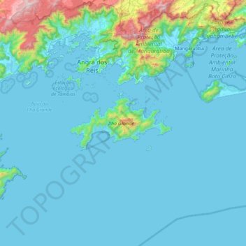 Ilha Grande topographic map, elevation, terrain