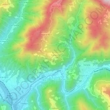 Granaiola topographic map, elevation, terrain