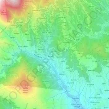 Bose topographic map, elevation, terrain