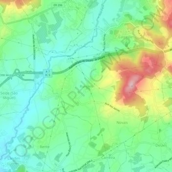 Ruivães topographic map, elevation, terrain