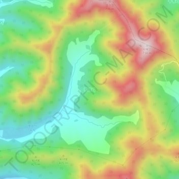 Pyeong-am-ri topographic map, elevation, terrain