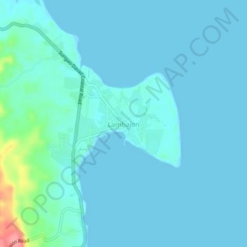 Lambajon topographic map, elevation, terrain