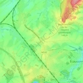 Baraque de Planches topographic map, elevation, terrain