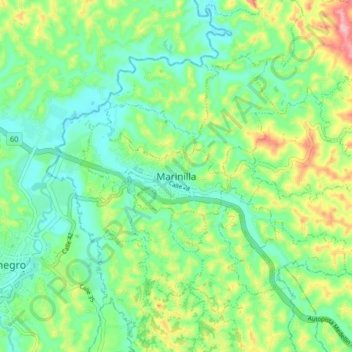 Marinilla topographic map, elevation, terrain