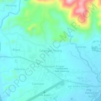 Calatagan Tibang topographic map, elevation, terrain