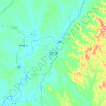 路口镇 topographic map, elevation, terrain