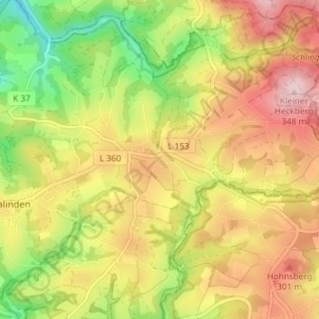 Lorkenhöhe topographic map, elevation, terrain