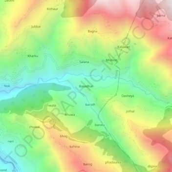 Basadhar topographic map, elevation, terrain