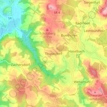 Thurasdorf topographic map, elevation, terrain