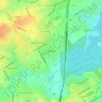 Southwind topographic map, elevation, terrain