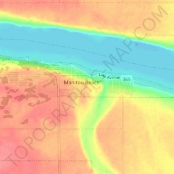 Manitou Beach topographic map, elevation, terrain