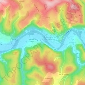 Cornus topographic map, elevation, terrain