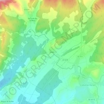 Cueto topographic map, elevation, terrain