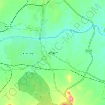 Ramgarh topographic map, elevation, terrain