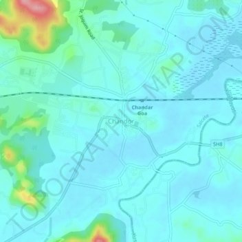Chandor topographic map, elevation, terrain