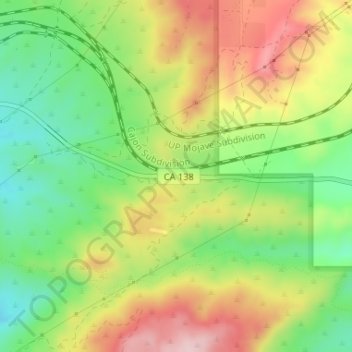 Cajon Pass topographic map, elevation, terrain