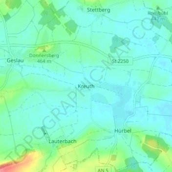 Kreuth topographic map, elevation, terrain