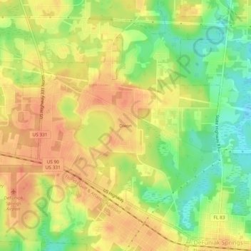 Dixon topographic map, elevation, terrain