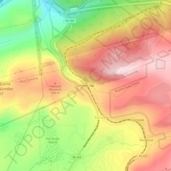 Solomon Gap topographic map, elevation, terrain