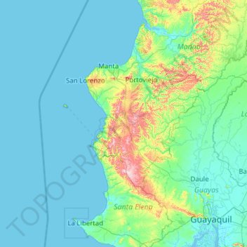 Cerros de Paján topographic map, elevation, terrain