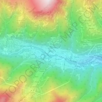 Martini topographic map, elevation, terrain