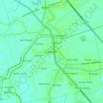 Calumpit topographic map, elevation, terrain