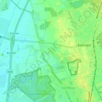 Westenesch topographic map, elevation, terrain