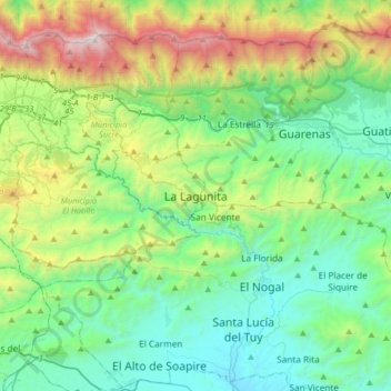 La Lagunita topographic map, elevation, terrain