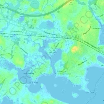 Riverside topographic map, elevation, terrain