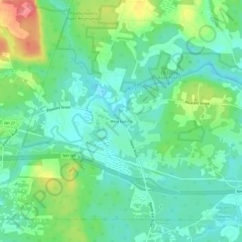 West Epping topographic map, elevation, terrain