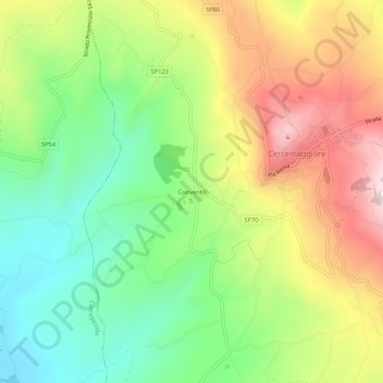 Convento topographic map, elevation, terrain