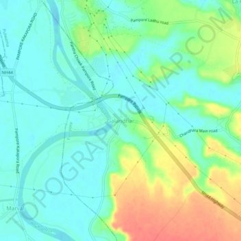 Galandhar topographic map, elevation, terrain