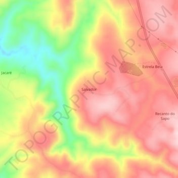 Salvador topographic map, elevation, terrain