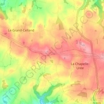 Le Frechot topographic map, elevation, terrain