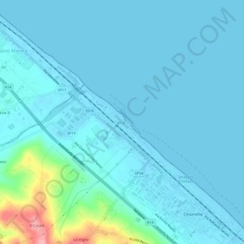 Cesano topographic map, elevation, terrain