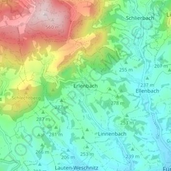 Erlenbach topographic map, elevation, terrain