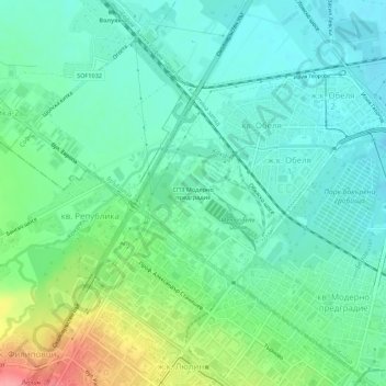 SPZ Moderno predgradie topographic map, elevation, terrain