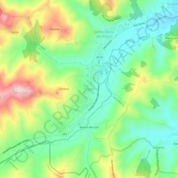 Fratte topographic map, elevation, terrain