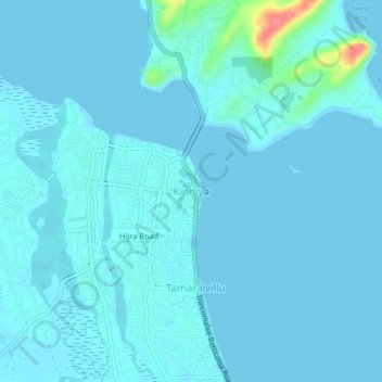 Kinniya topographic map, elevation, terrain
