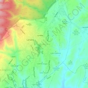 Valle Mazzone topographic map, elevation, terrain