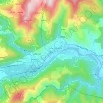 Le Pré topographic map, elevation, terrain