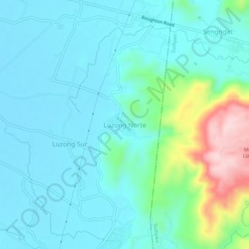 Luzong Norte topographic map, elevation, terrain