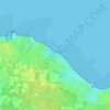 Le Praud topographic map, elevation, terrain