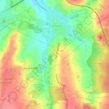 Cité Bougard topographic map, elevation, terrain