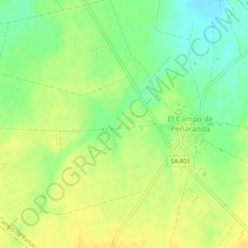 Fuente topographic map, elevation, terrain